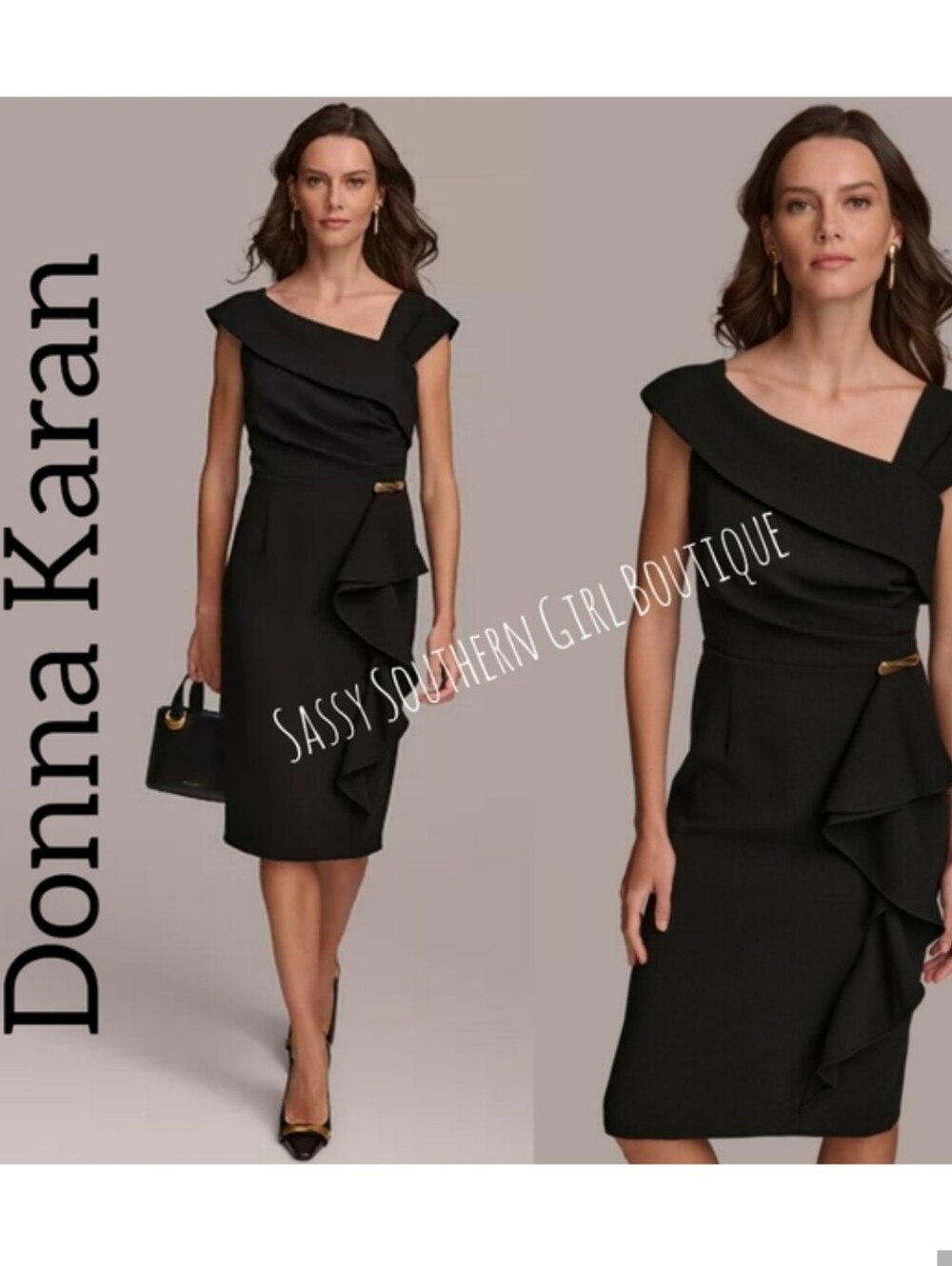 ⭐🆕 Donna Karan black label Elegant Black Dress